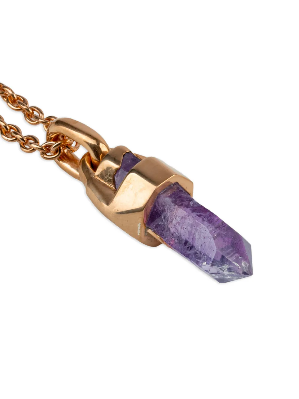 Parts Of Four Sterling Silver Talisman Amethyst Necklace In Gold