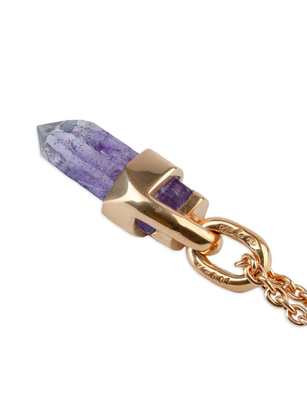 Parts Of Four Sterling Silver Talisman Amethyst Necklace In Gold