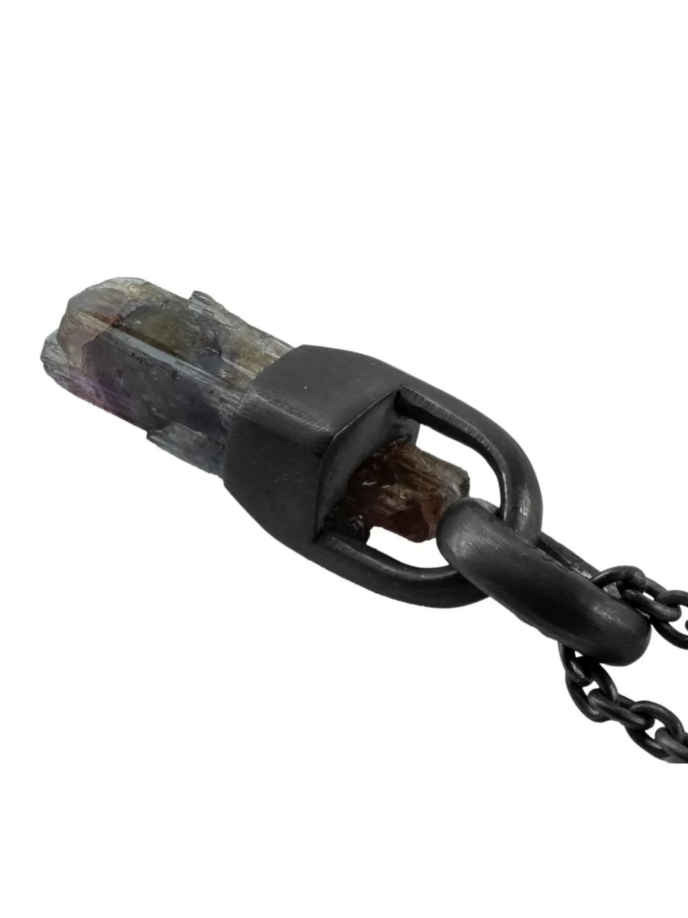 Parts Of Four Sterling Silver Talisman Tanzanite Necklace In Gray