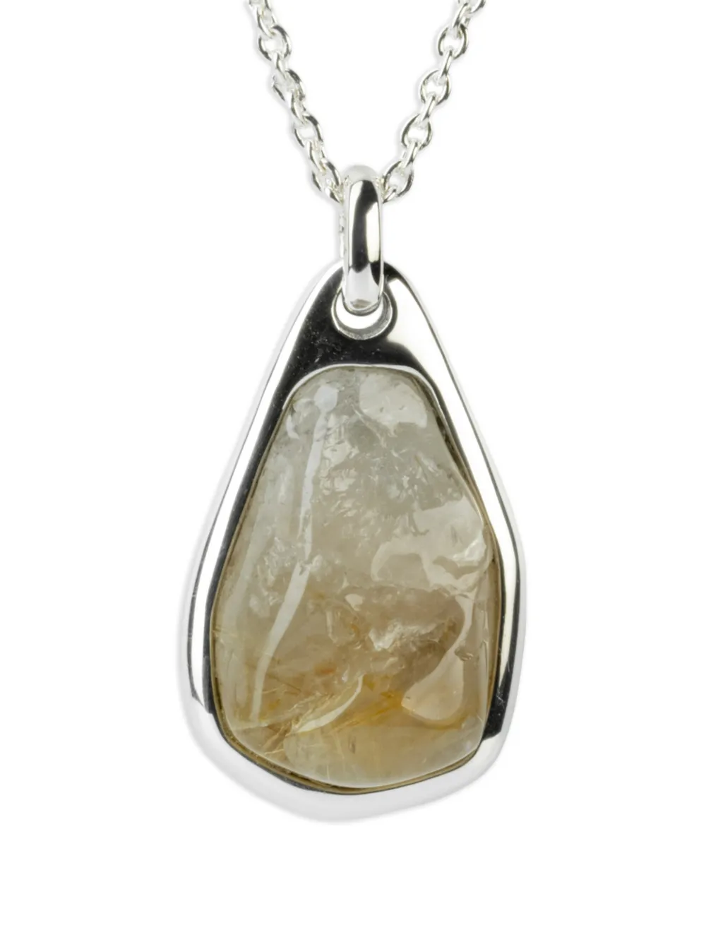 Parts of Four sterling silver Halos rutilated quartz necklace - Argento