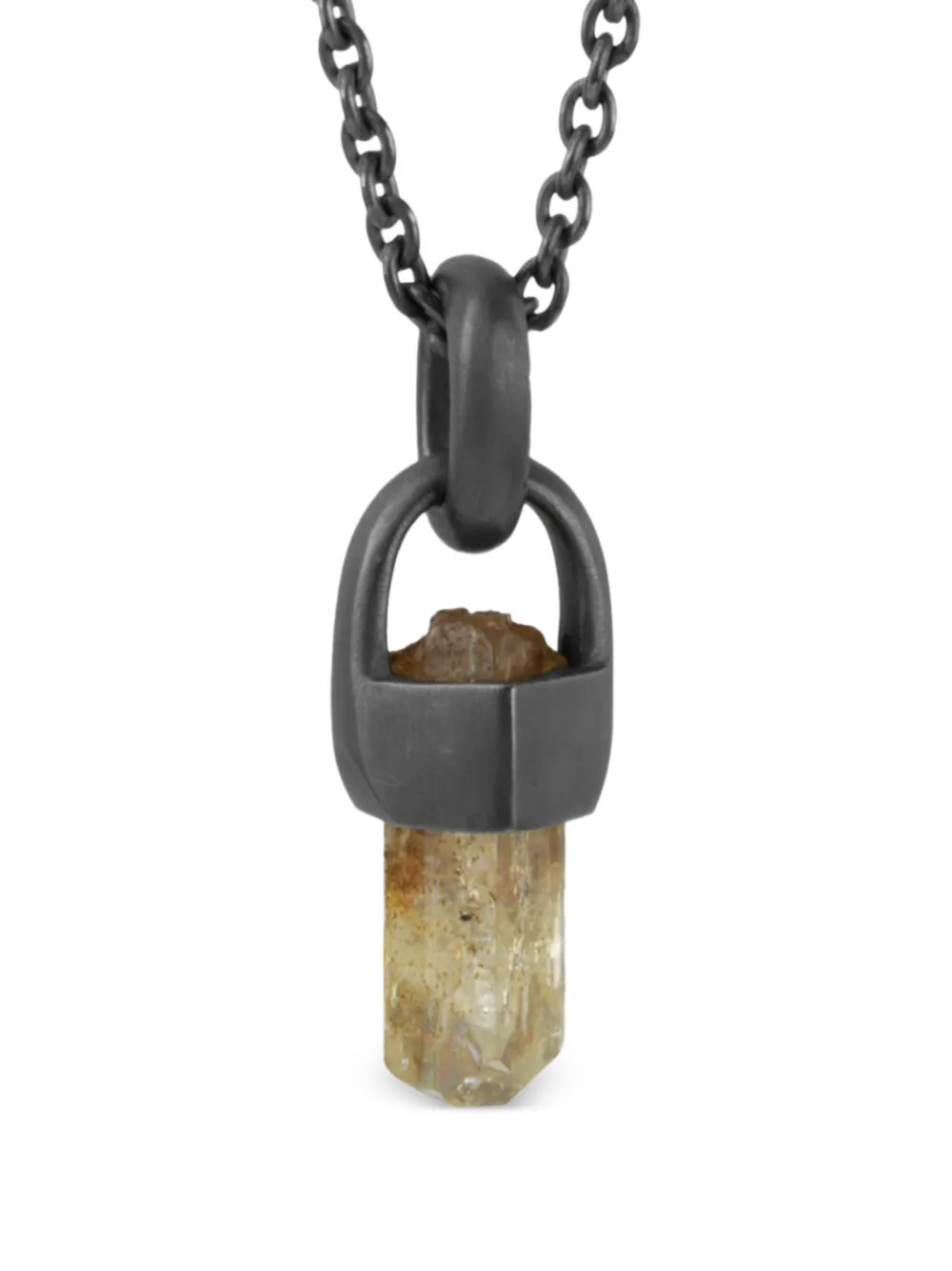 Parts Of Four Sterling Silver Talisman Imperial Topaz Necklace In Black