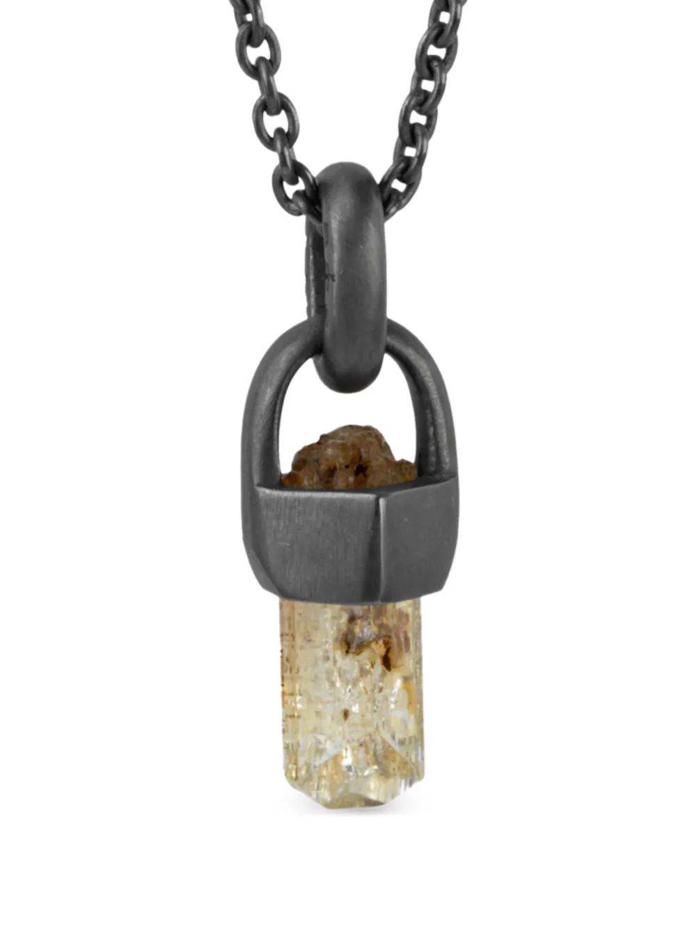 Parts Of Four Sterling Silver Talisman Imperial Topaz Necklace In Black