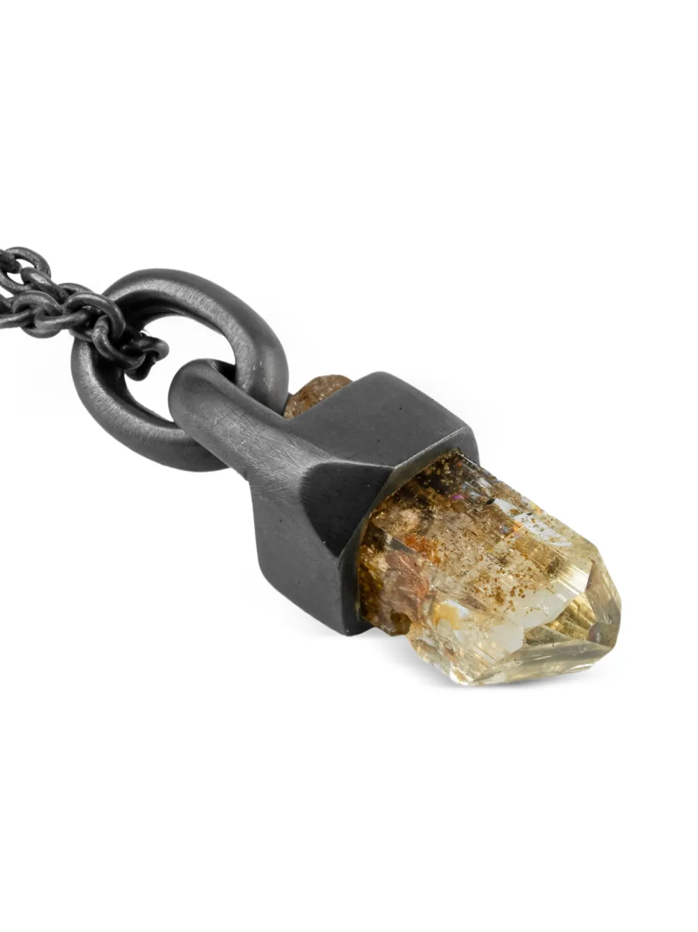 Parts Of Four Sterling Silver Talisman Imperial Topaz Necklace In Black