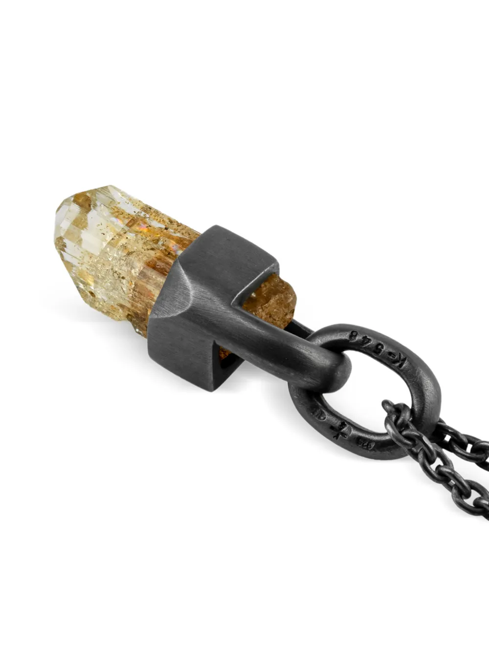 Parts Of Four Sterling Silver Talisman Imperial Topaz Necklace In Black