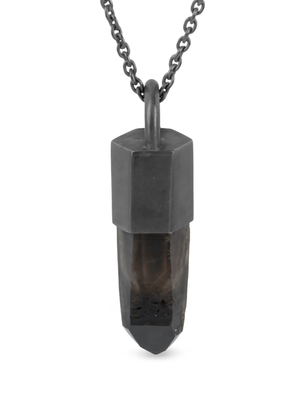 Parts of Four oxidised sterling silver Talisman smoky quartz necklace - Grau