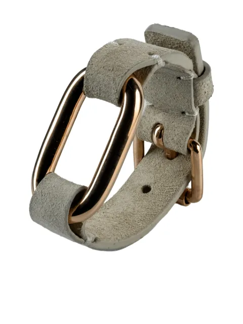 Parts of Four sterling silver Link Gauntlet square-detail bracelet