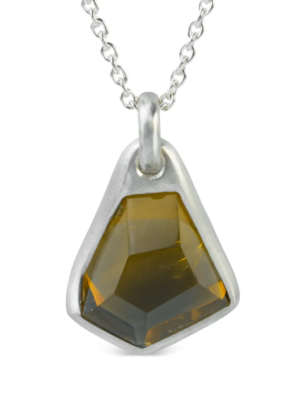 Parts of Four sterling silver Halos citrine geometric pendant necklace - Argento
