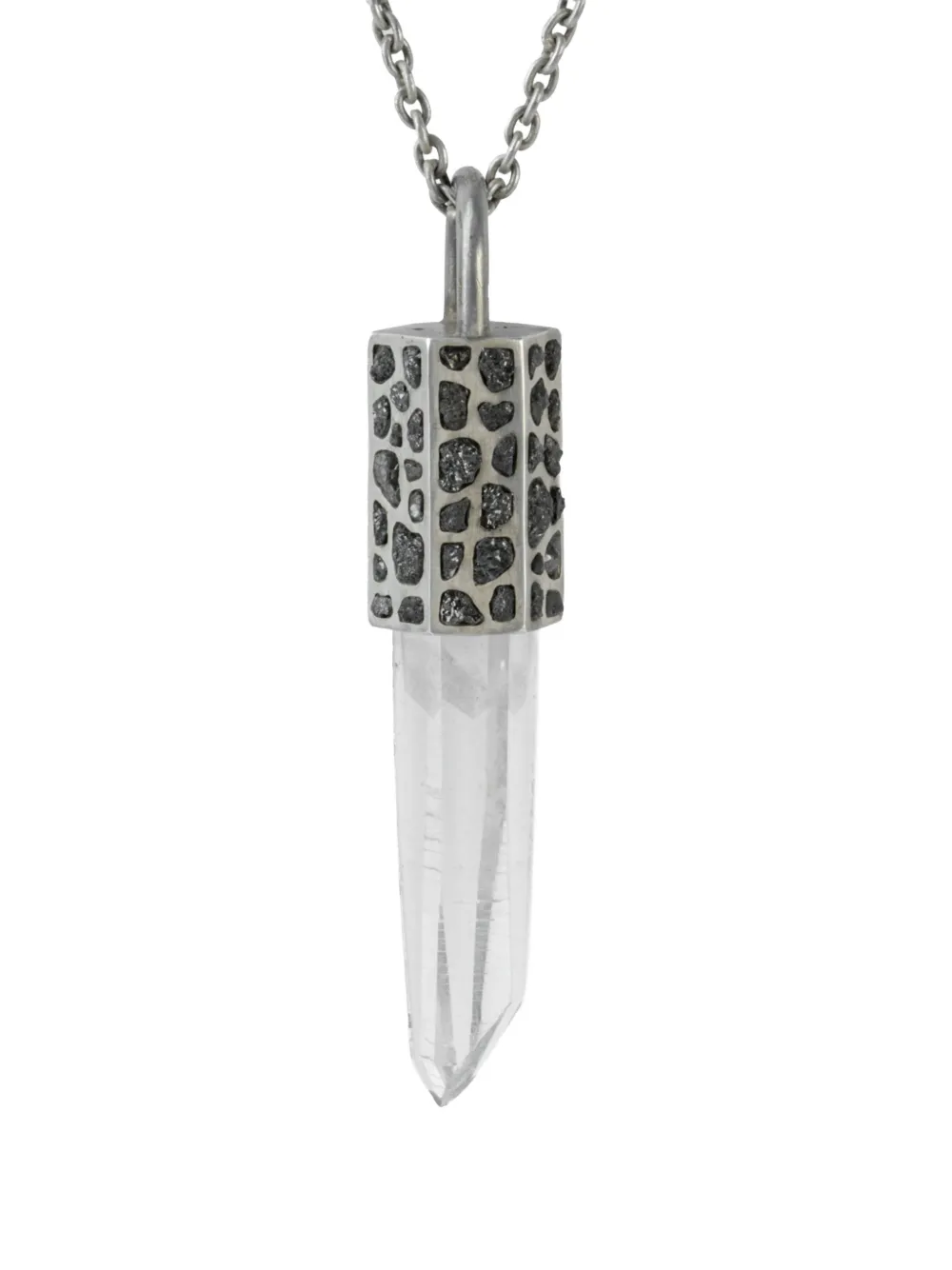 Parts Of Four Sterling Silver Talisman Quartz And Diamond Necklace In Silver