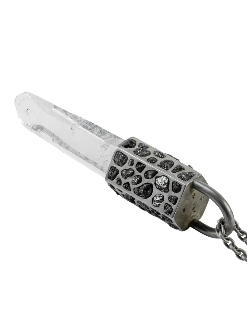 Parts Of Four Sterling Silver Talisman Quartz And Diamond Necklace In Silver