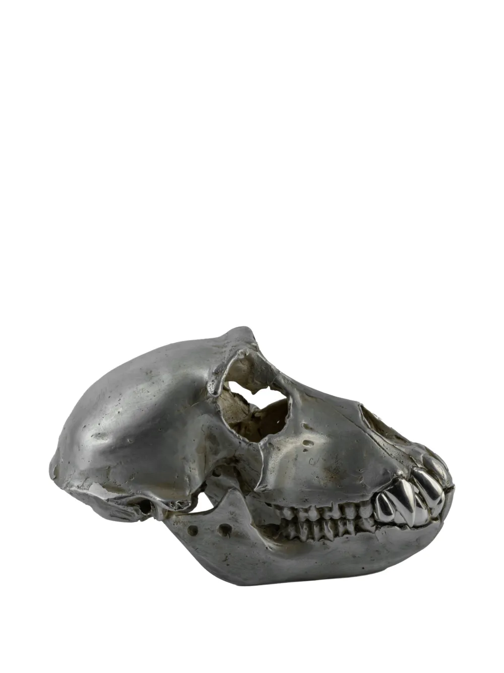 PARTS OF FOUR SILVER PLATED MONKEY SKULL
