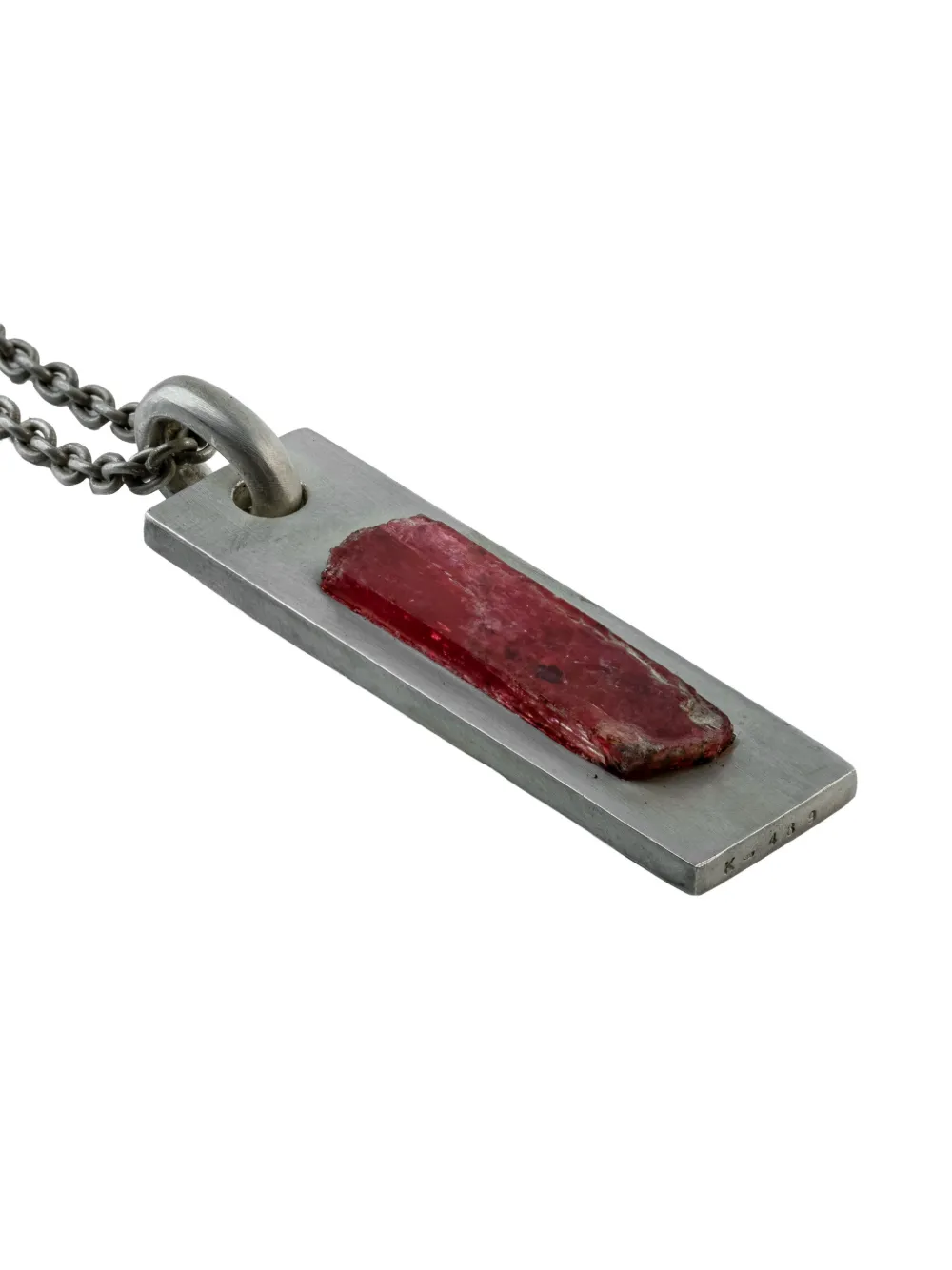 Parts Of Four Sterling Silver Ruby Pendant Necklace In Brown