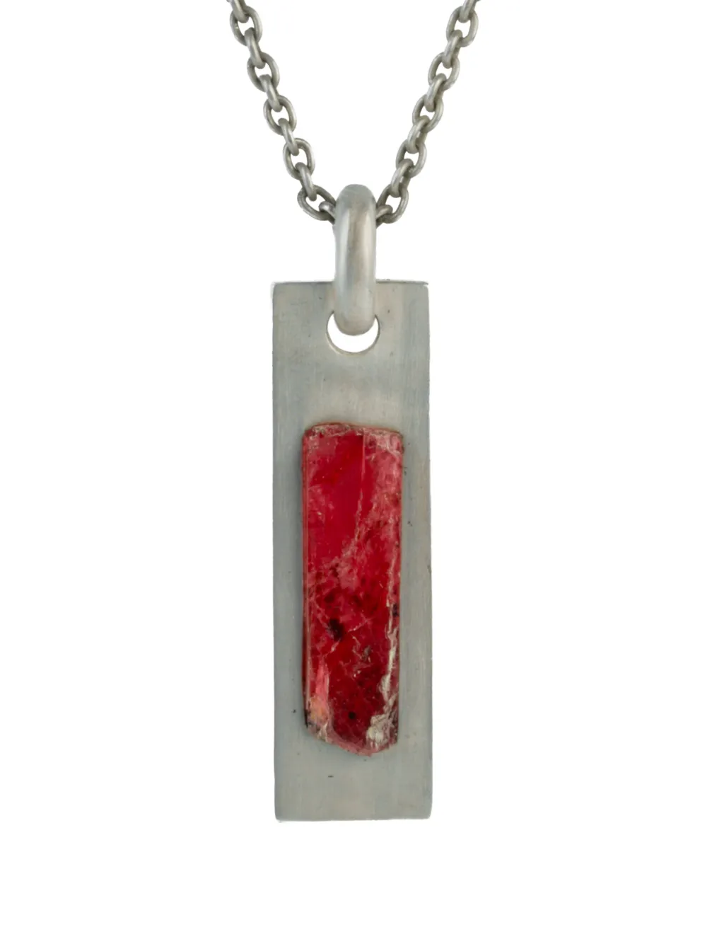 Parts Of Four Sterling Silver Ruby Pendant Necklace In Brown