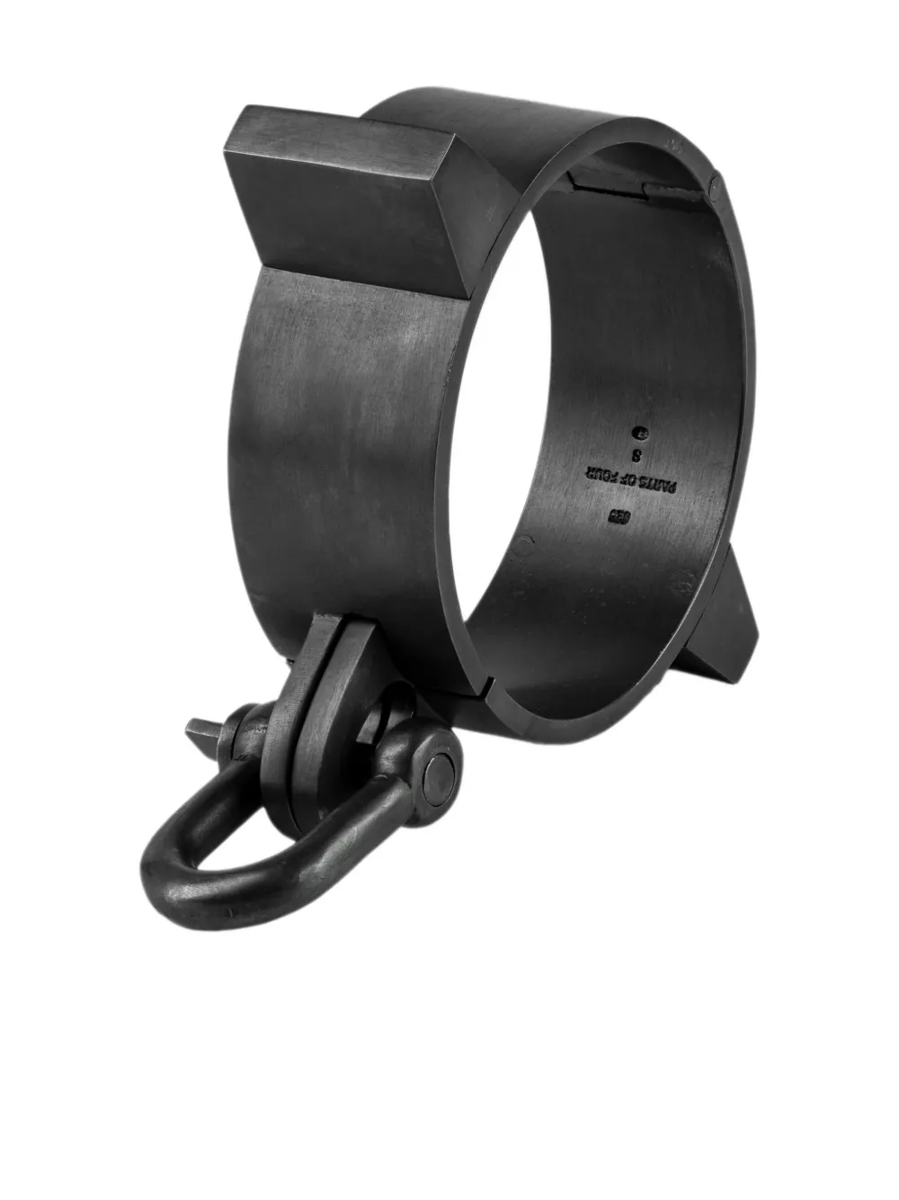 Parts Of Four Restraint Sterling Silver Cuff In Black