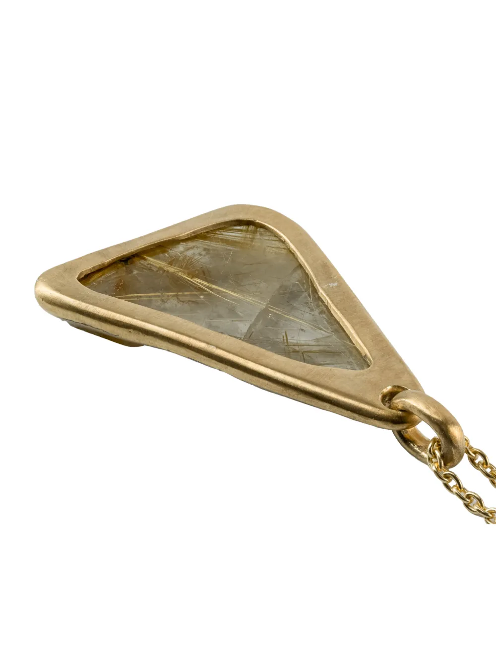 Parts Of Four Silver Halos Rutilated Quartz Necklace In Gold