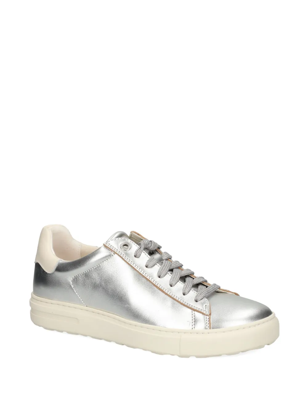 Birkenstock Bend Lace-up Leather Sneakers In Silver