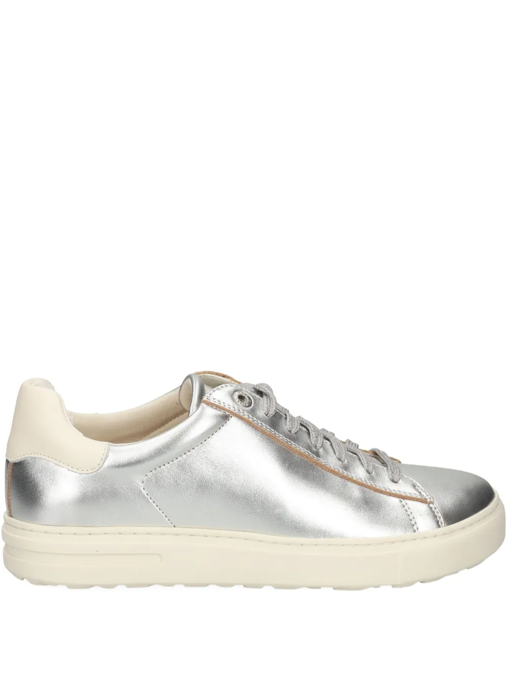 Birkenstock Bend Lace-up Leather Sneakers In Silver