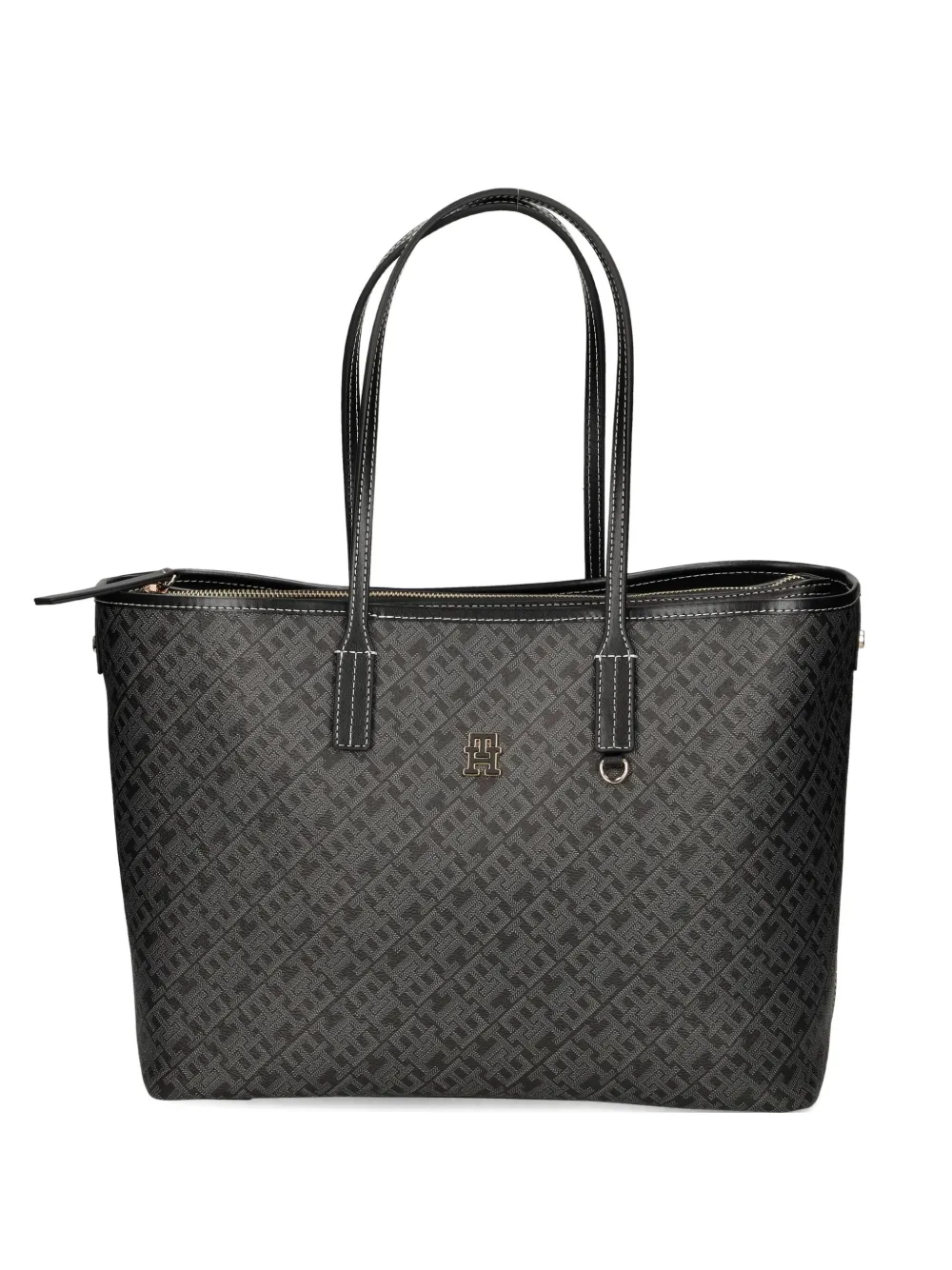 Tommy Hilfiger monogram-pattern zip tote bag | Grey | Image 1