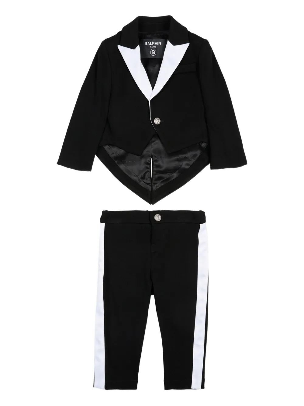 Balmain Kids two-tone suit - Schwarz