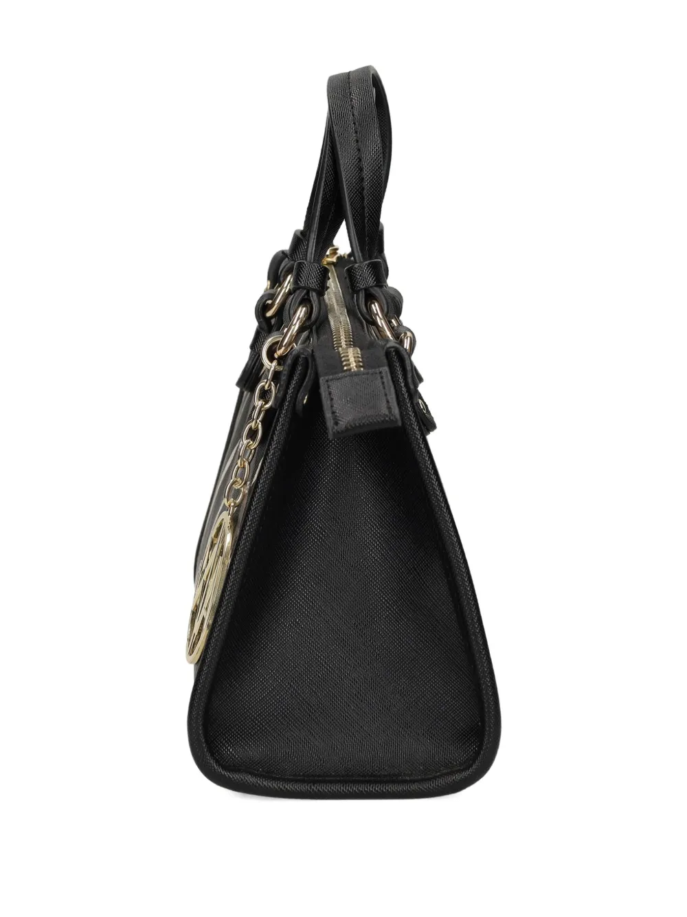 Armani Exchange Logo Charm Pattern Tote Bag In Black