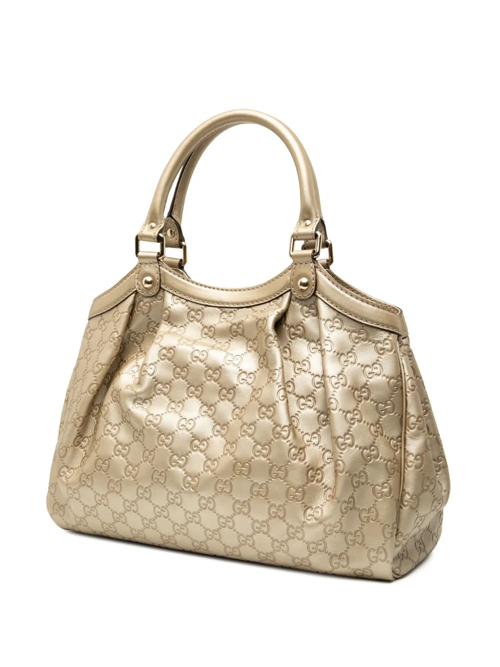 Pre-owned Gucci 2000-2015 Medium Ssima Sukey Tote Bag In Gold