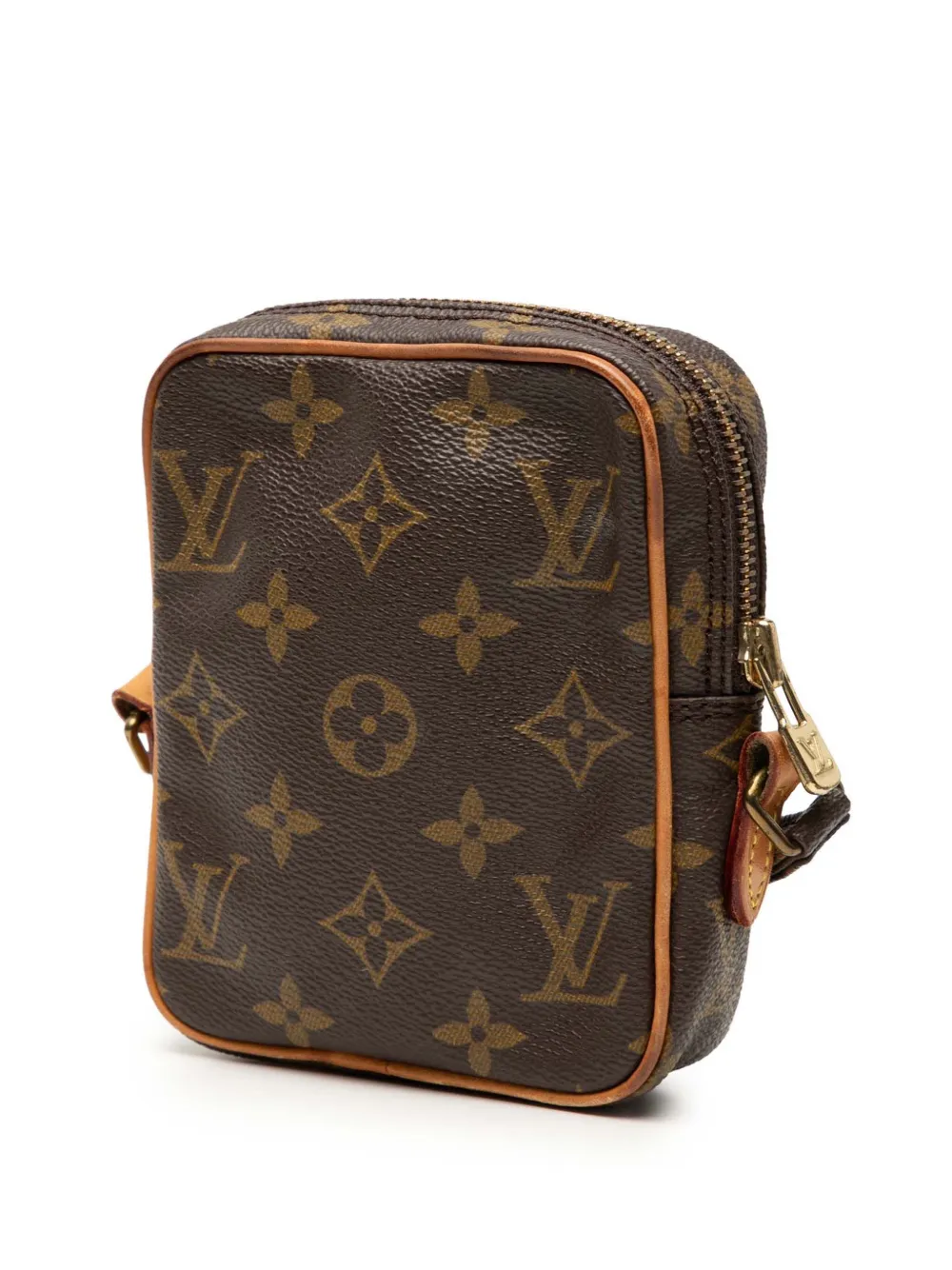 Pre-owned Louis Vuitton 1999 Monogram Mini Danube Crossbody Bag In Brown