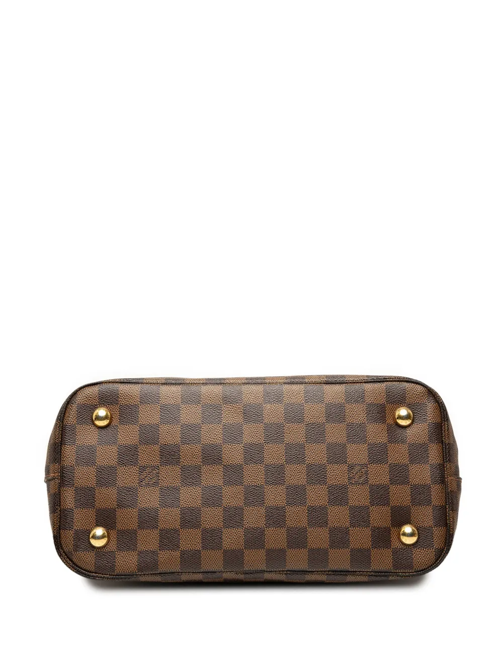 Pre-owned Louis Vuitton 2013 Damier Ebene Belmont Mm Satchel In Brown