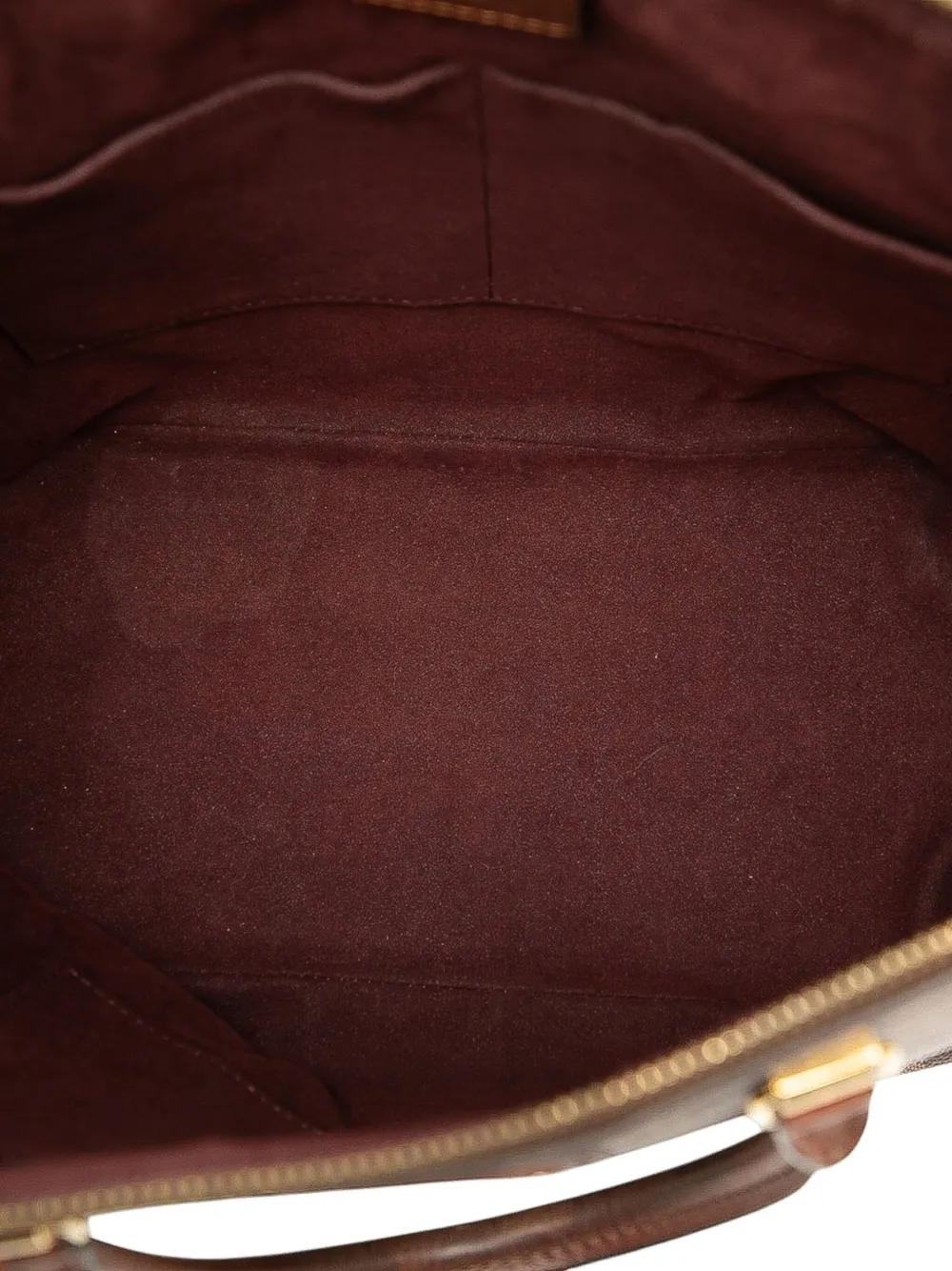 Pre-owned Louis Vuitton 2013 Damier Ebene Belmont Mm Satchel In Brown