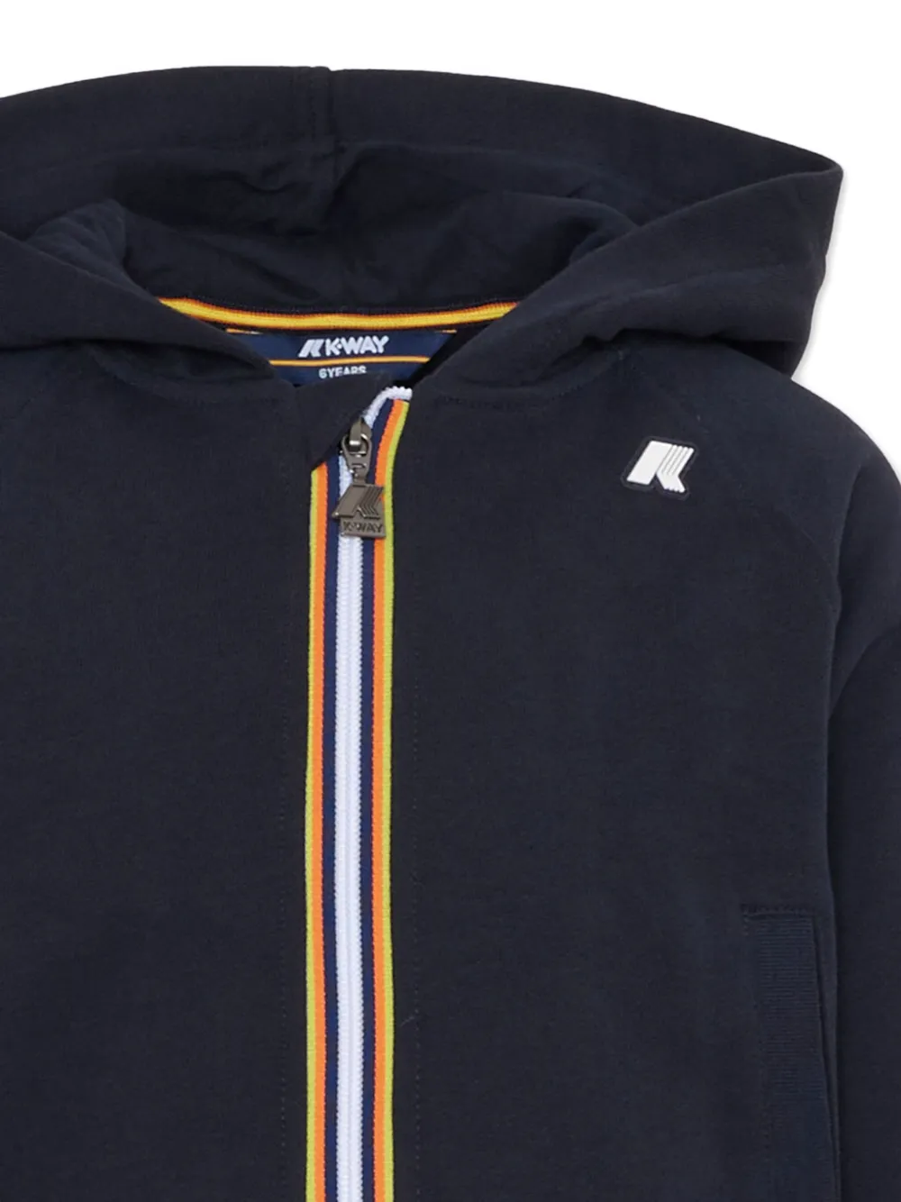 K-way Logo-patch Zip-up Hoodie In Blue
