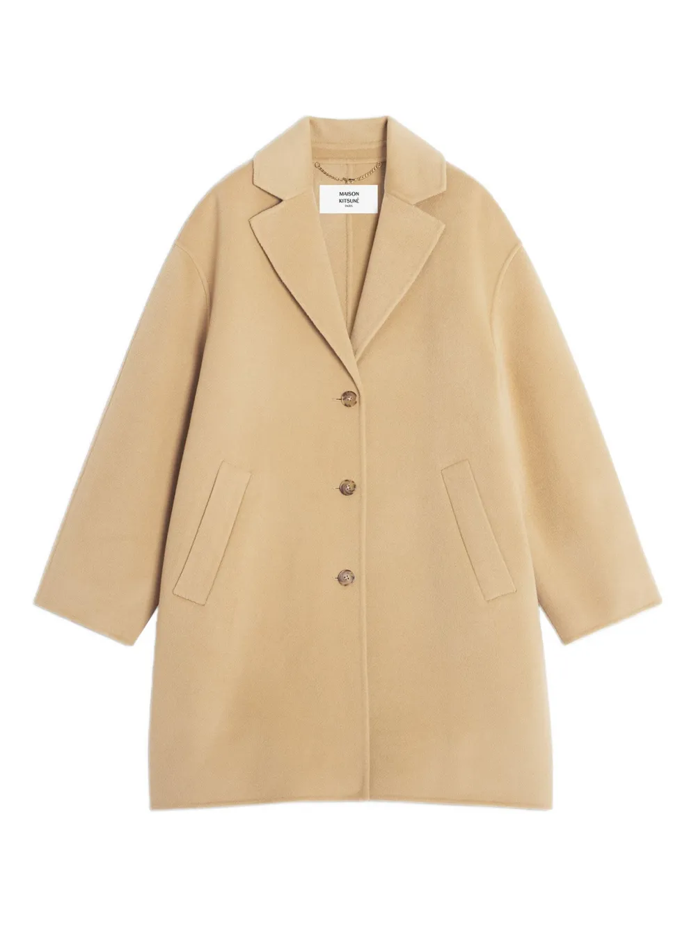 Maison Kitsuné button wool coat - ニュートラル