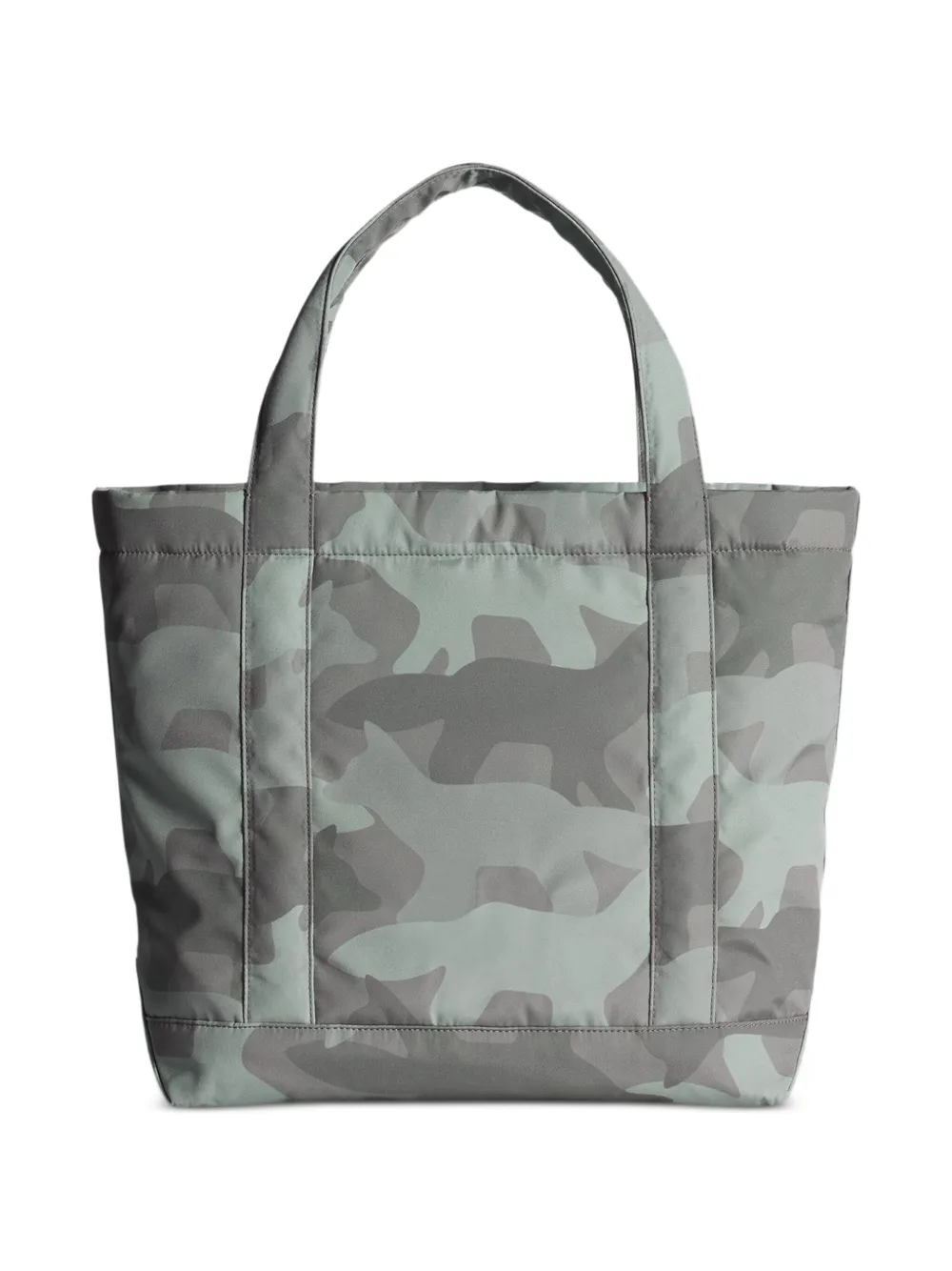 Maison Kitsuné Grote shopper met camouflageprint Groen