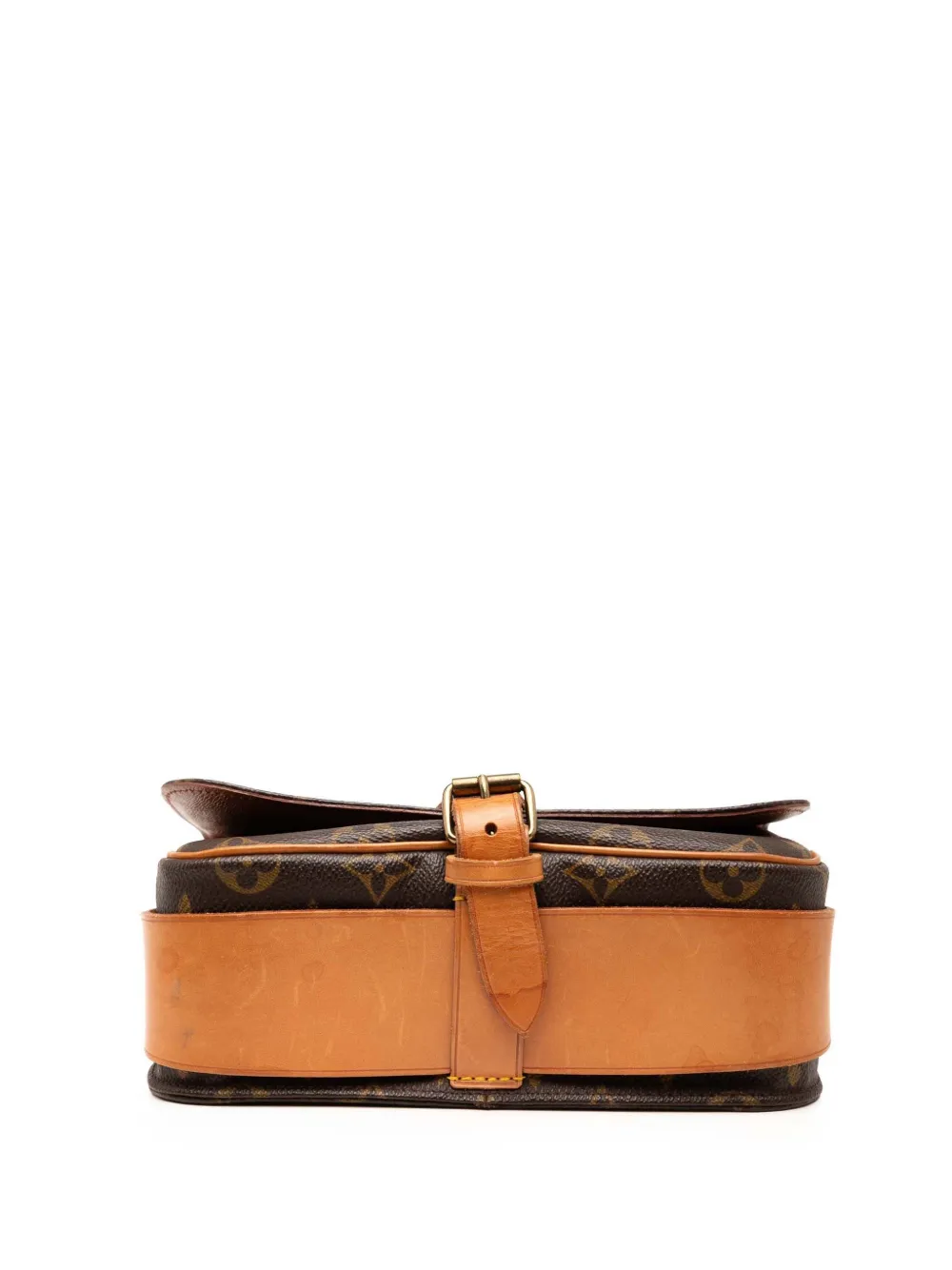 Pre-owned Louis Vuitton 1990 Monogram Cartouchiere Mm Crossbody Bag In Brown