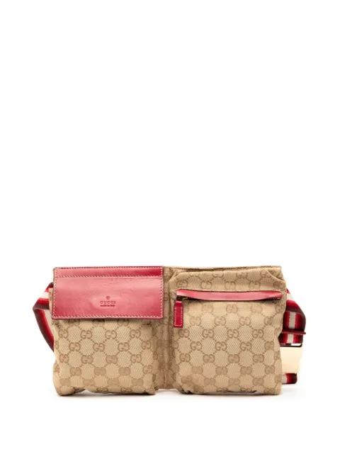 Gucci Pre-Owned 2000-2015 GG Canvas Web Double Pocket belt bag