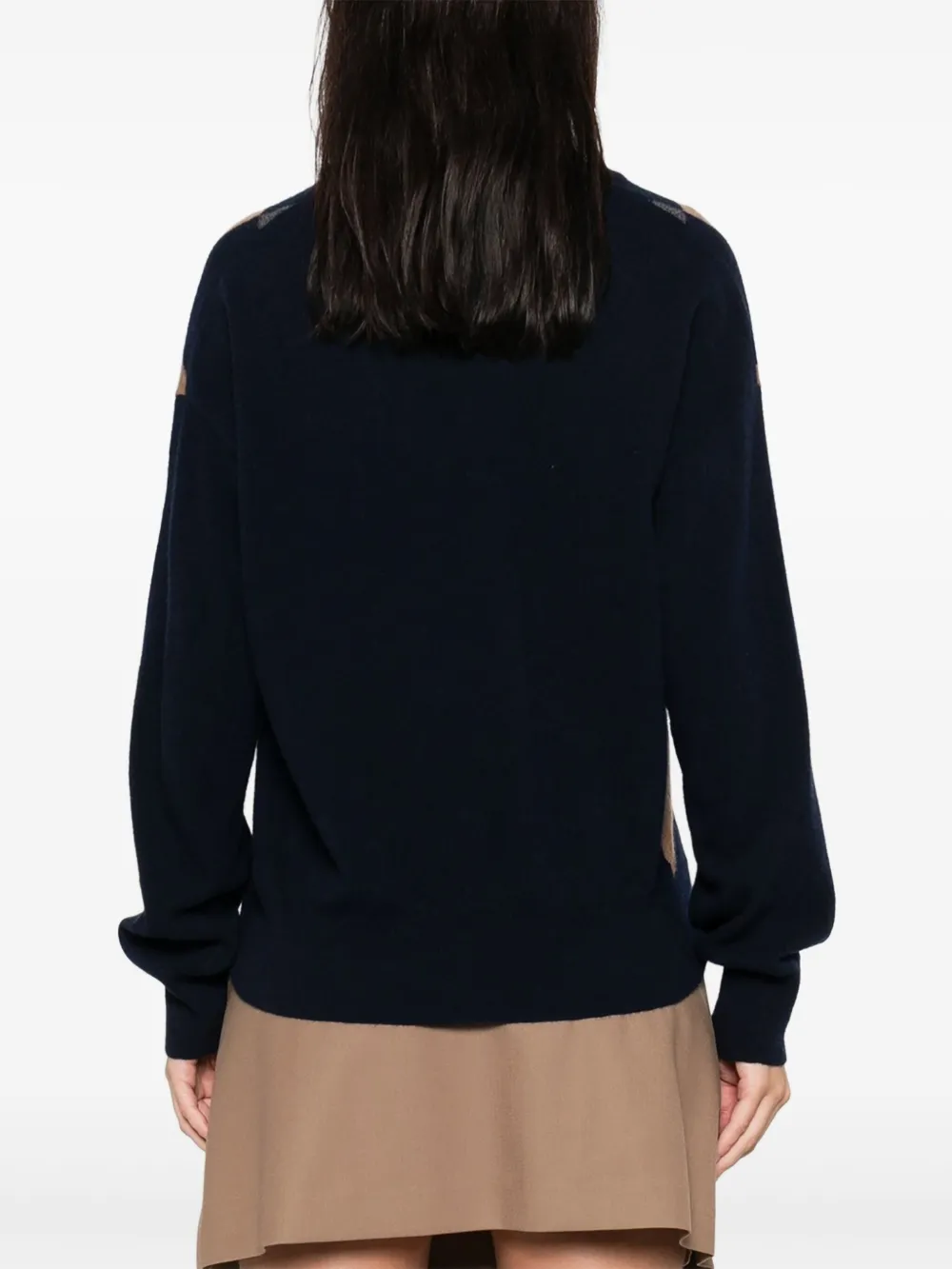 Jucca Argyle V-neck Sweater In Black