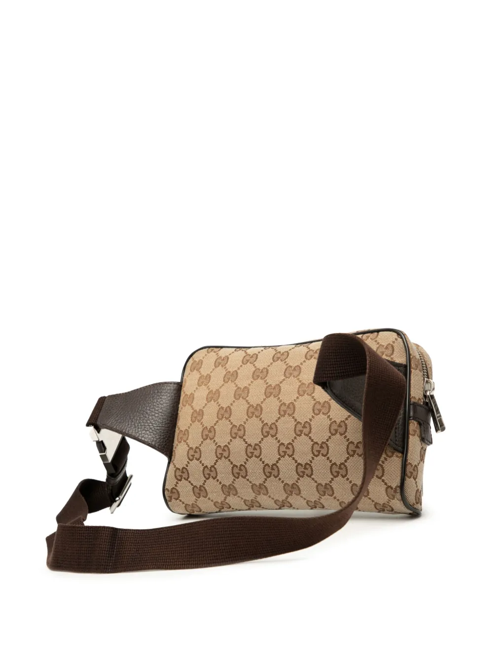Pre-owned Gucci 2000-2015 Gg Canvas Belt Bag In Brown