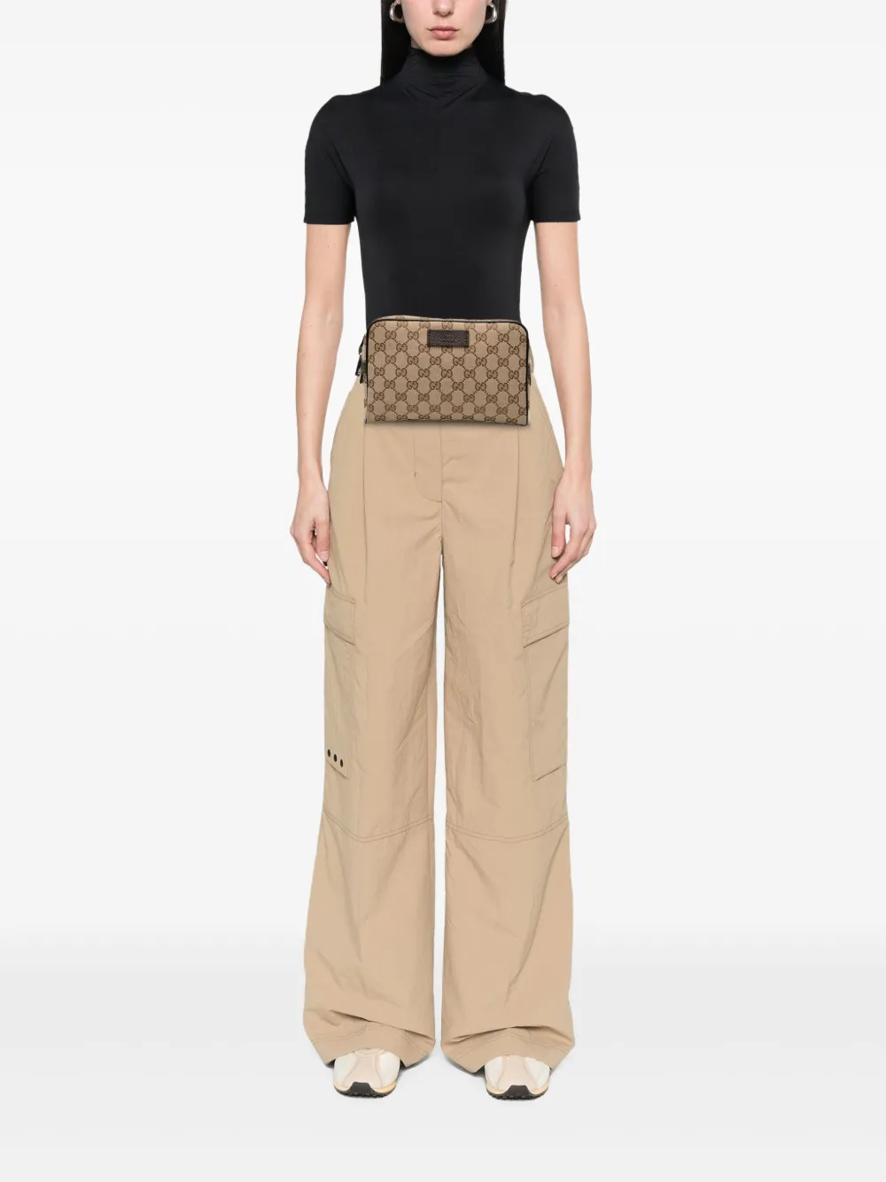 Pre-owned Gucci 2000-2015 Gg Canvas Belt Bag In Brown