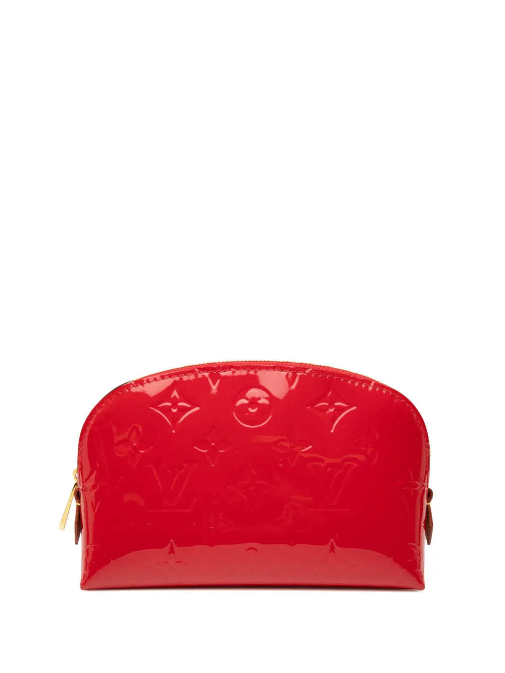 Pre-owned Louis Vuitton 2019 Monogram Vernis Cosmetic Pouch In Red