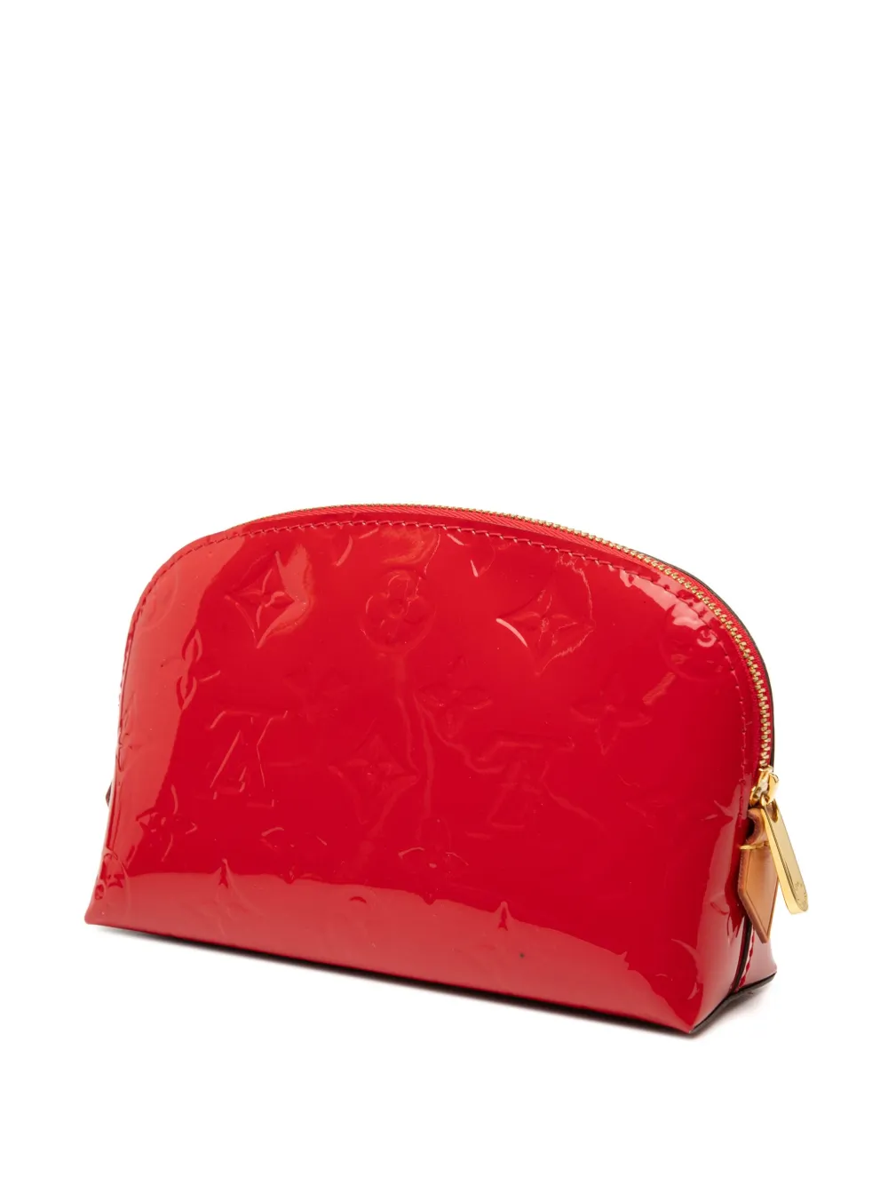 Pre-owned Louis Vuitton 2019 Monogram Vernis Cosmetic Pouch In Red