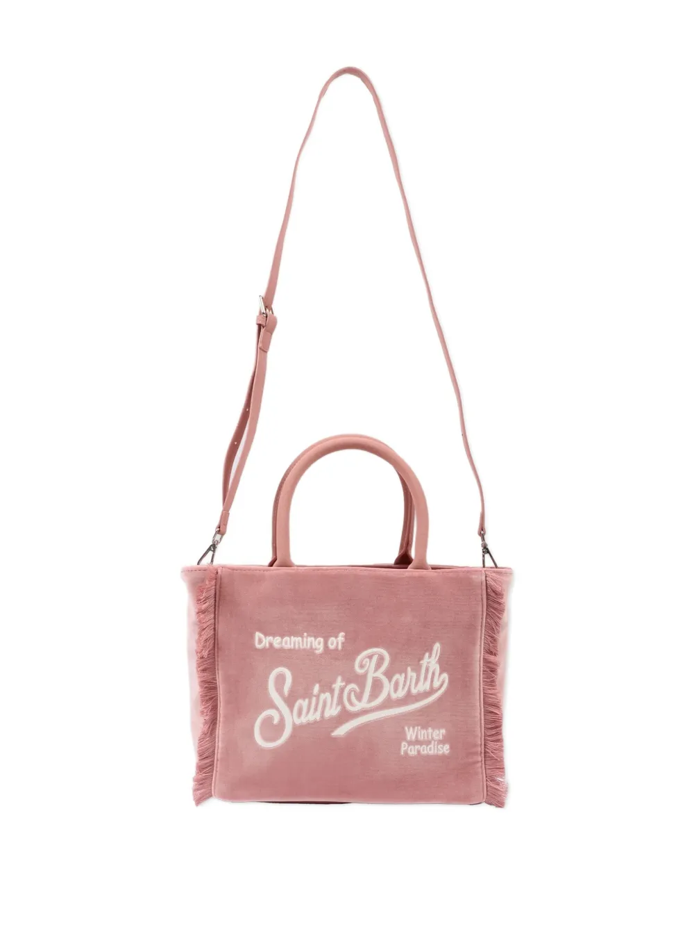 Mc2 Saint Barth Fringed Top-handle Bag In Pink