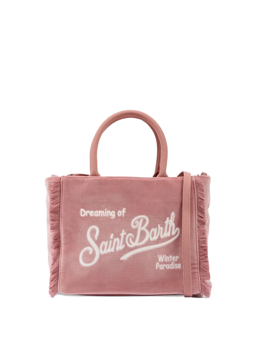 Mc2 Saint Barth Fringed Top-handle Bag In Pink