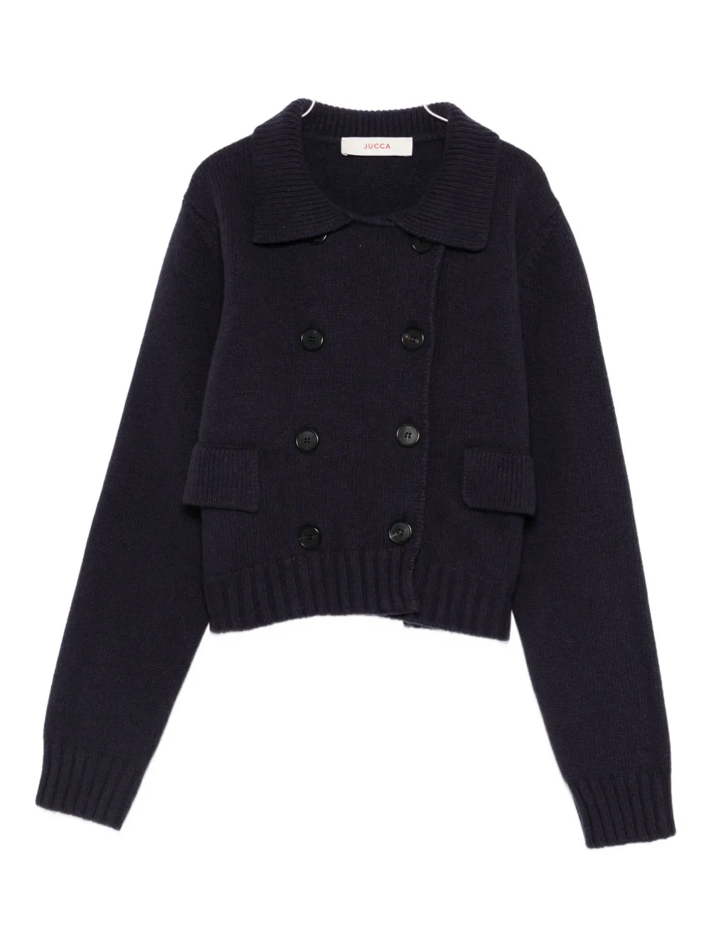 Jucca Double-breasted Pocket Cardigan In Blue