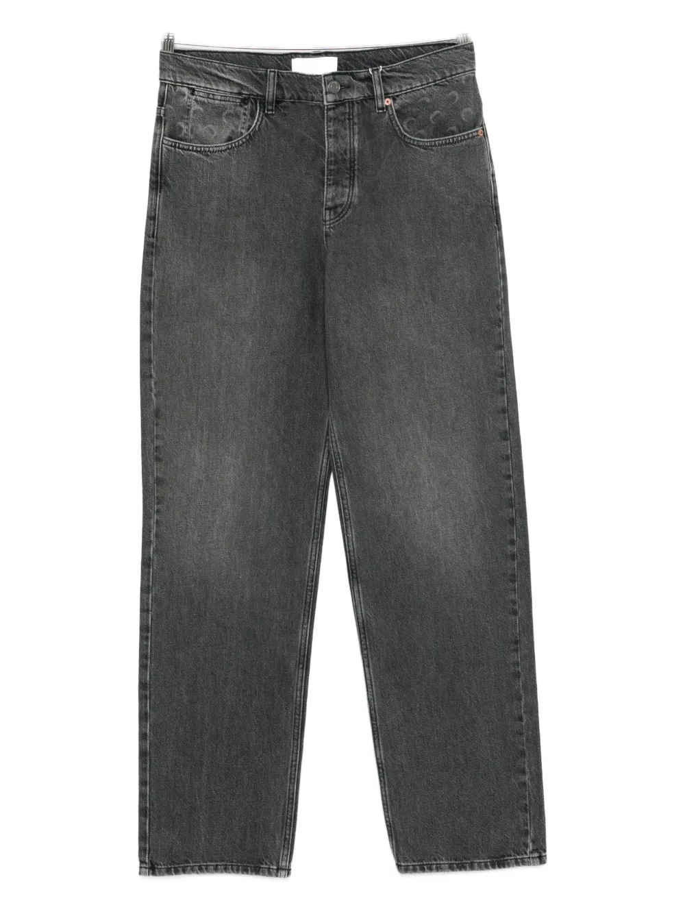 Marine Serre moon-print belt-loop jeans - Grigio