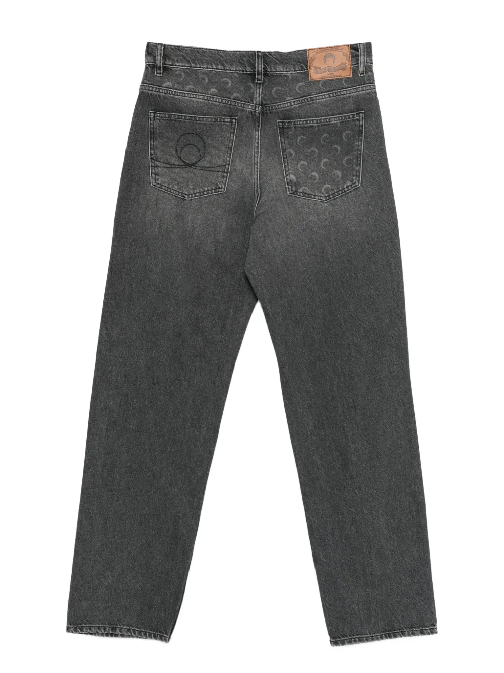 Marine Serre moon-print belt-loop jeans - Grijs