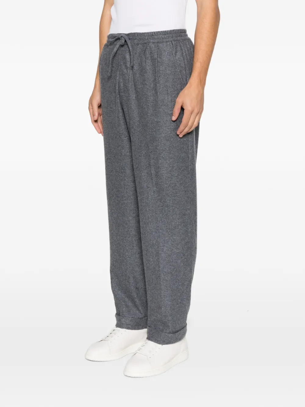 Fedeli Harvard Drawstring Cuffed Trousers In Gray