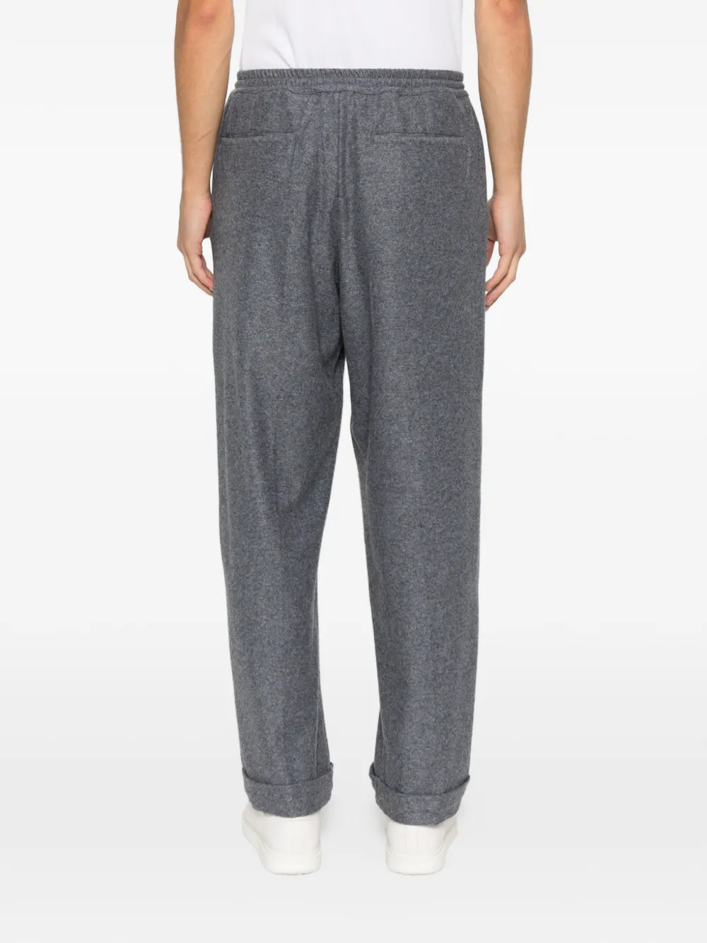 Fedeli Harvard Drawstring Cuffed Trousers In Gray
