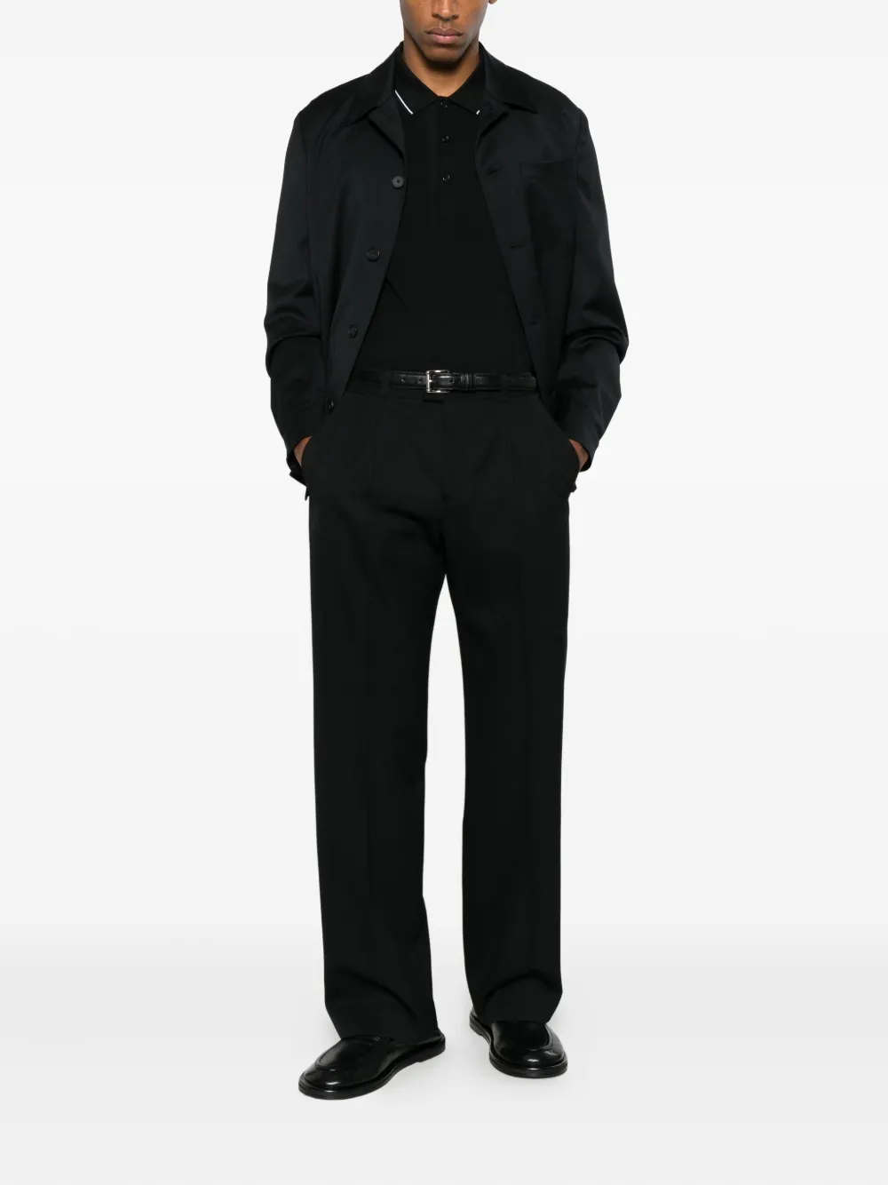 Manuel Ritz Patch-pocket Overshirt In Black