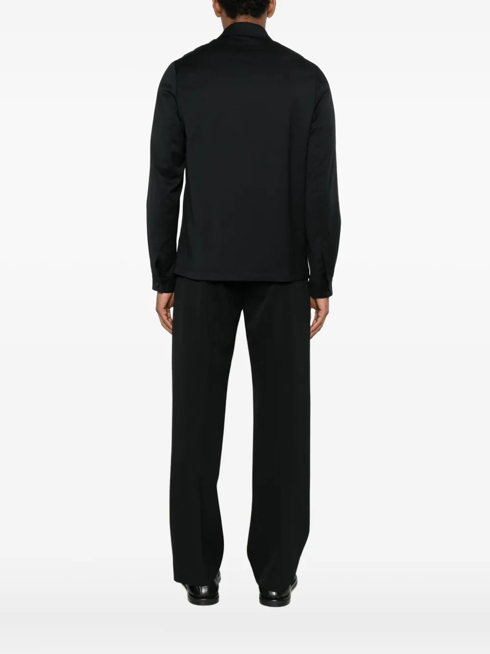 Manuel Ritz Patch-pocket Overshirt In Black
