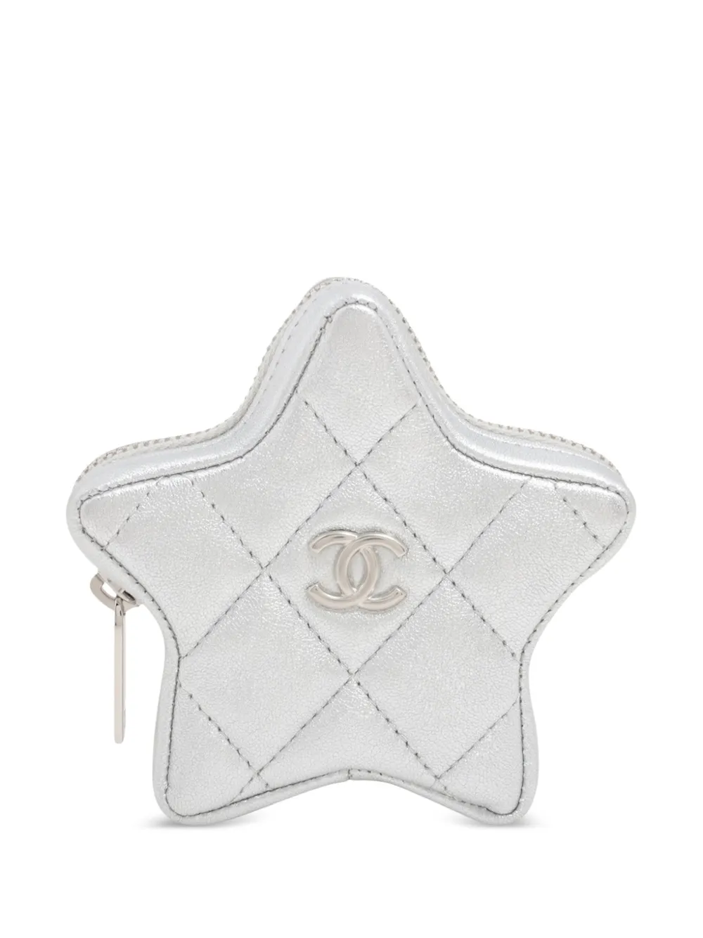 CHANEL Pre-Owned 2021-2025 メタリック ラムスキン ウォーク オブ フェイム クリップオン パース コインケース