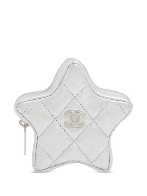 CHANEL Pre-Owned 2021-2025 Metallic Lambskin Walk Of Fame Star Clip On Purse coin pouch