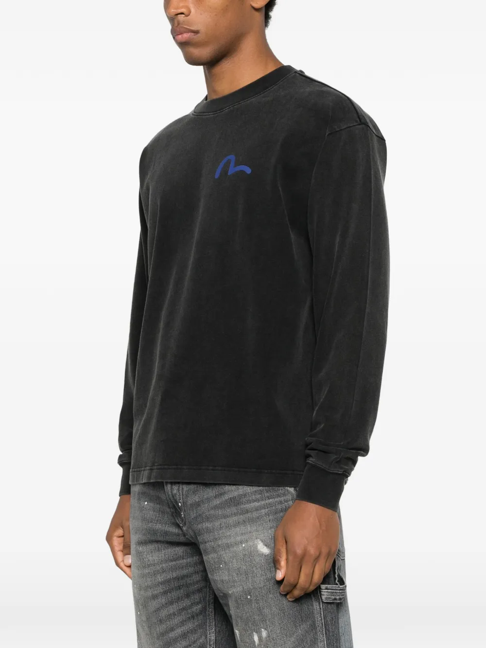 EVISU Trui met ronde hals en logo Zwart