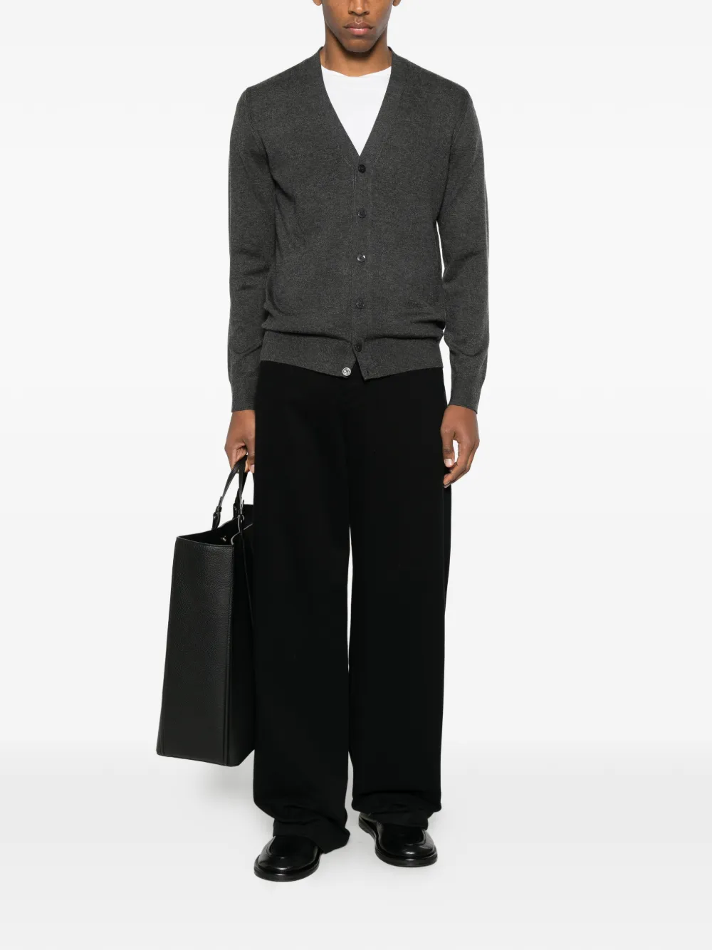 Diktat V-neck Cardigan In Black